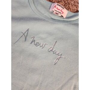 Vintage Celine Dion A New Day Las Vegas Residency T-Shirt Blue Large Y2K Glitter